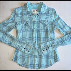 American Eagle women’s flannel button up juniors size 0